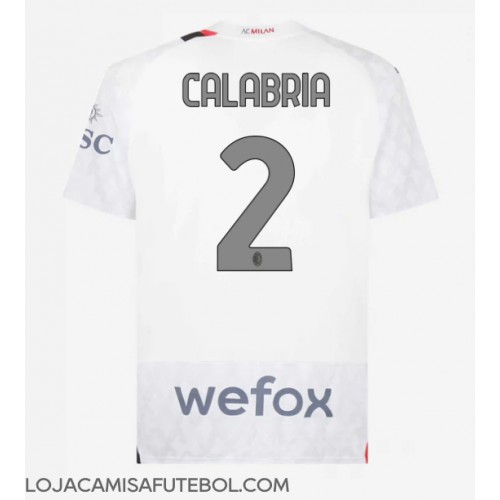 Camisa de Futebol AC Milan Davide Calabria #2 Equipamento Secundário 2023-24 Manga Curta